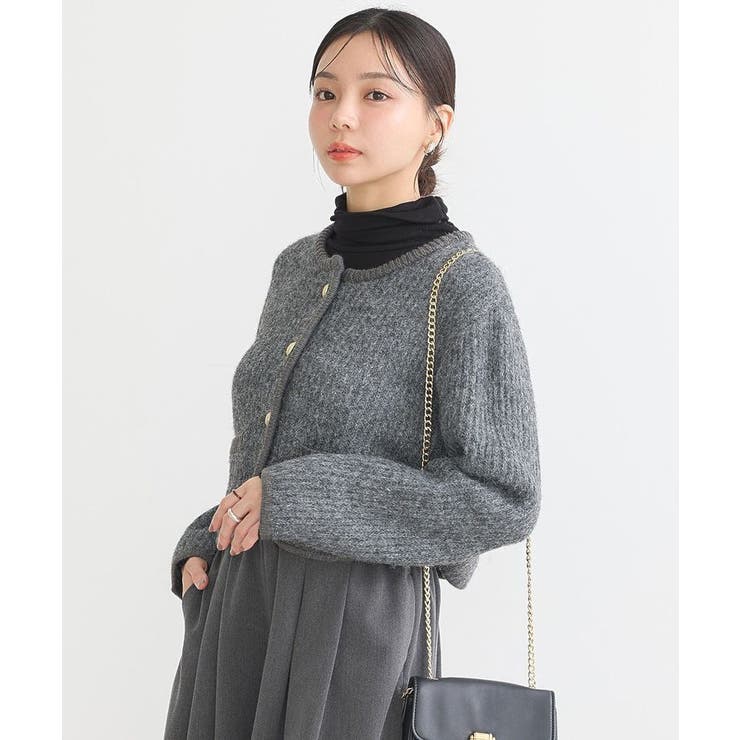 【WEB限定】ゴールド釦ショートニットカーディガン | earth music&ecology  | 詳細画像27 