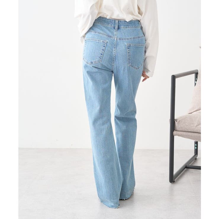 セルフカットストレッチフレアデニムパンツ | earth music&ecology  | 詳細画像8 