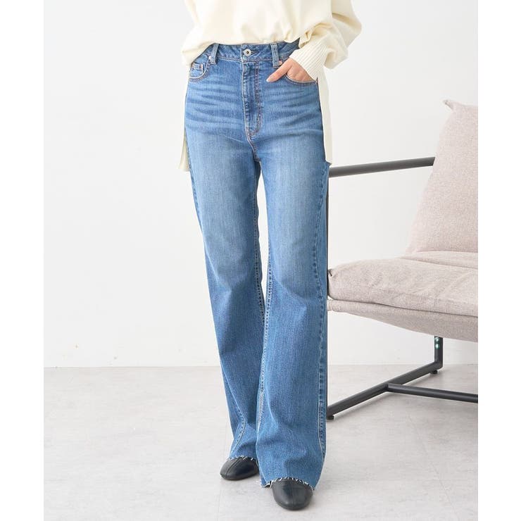 セルフカットストレッチフレアデニムパンツ | earth music&ecology  | 詳細画像13 