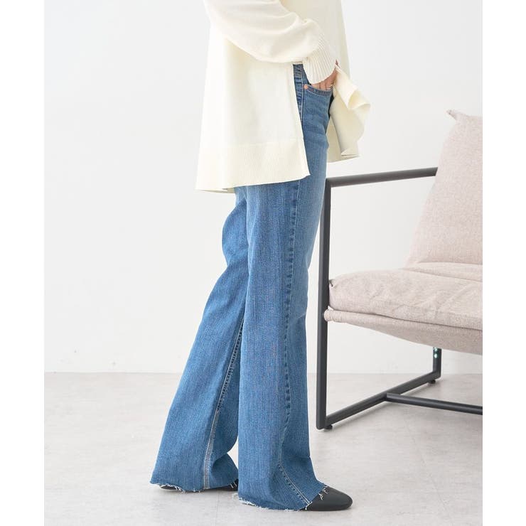 セルフカットストレッチフレアデニムパンツ | earth music&ecology  | 詳細画像15 