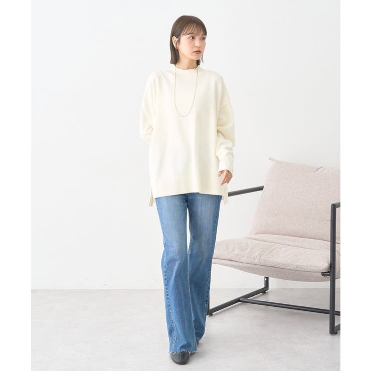 セルフカットストレッチフレアデニムパンツ | earth music&ecology  | 詳細画像17 