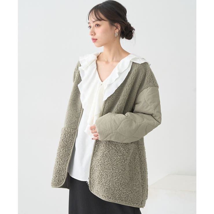 ボアキルトミドルコート | earth music&ecology  | 詳細画像17 