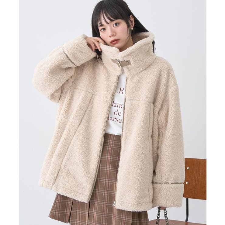 アイボリー | ボアZIPブルゾン | earth music&ecology 