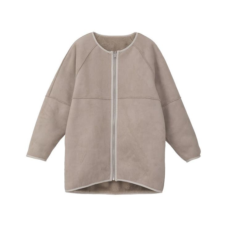 ノーカラーフェイクムートンコート | earth music&ecology  | 詳細画像23 