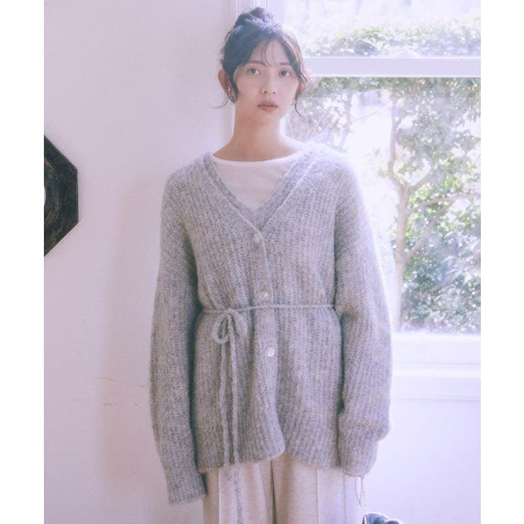 ライトブルー | MIXカラーブークレカーディガン | earth music&ecology 