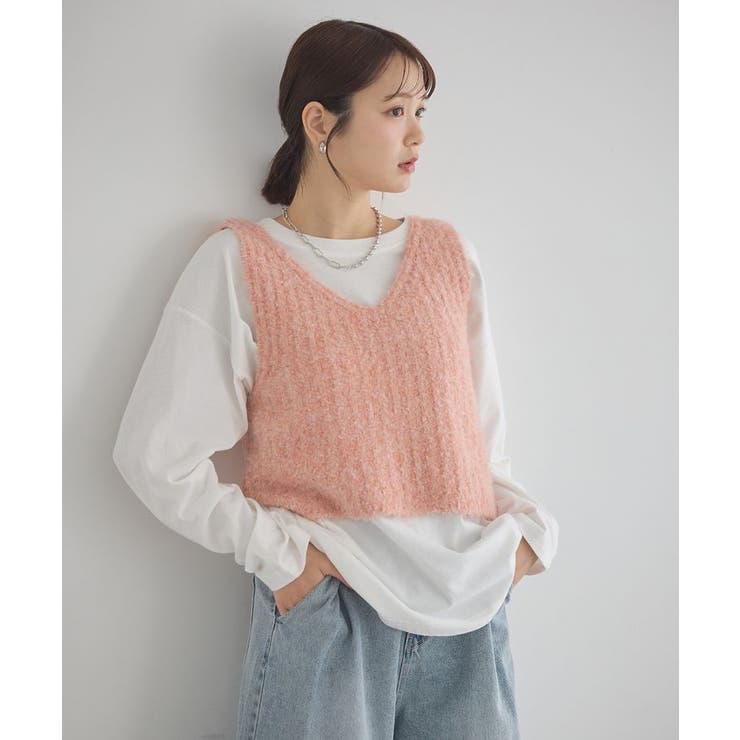 MIXカラーブークレニットビスチェ | earth music&ecology  | 詳細画像13 