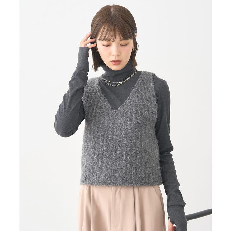 MIXカラーブークレニットビスチェ | earth music&ecology  | 詳細画像3 