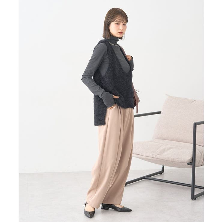 フェザーUネックニットベスト | earth music&ecology  | 詳細画像11 