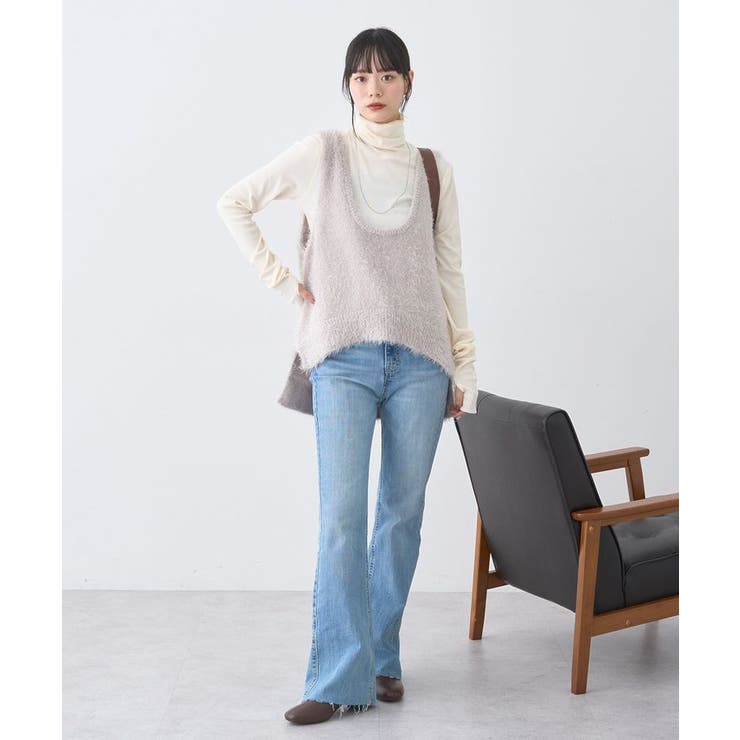 フェザーUネックニットベスト | earth music&ecology  | 詳細画像15 