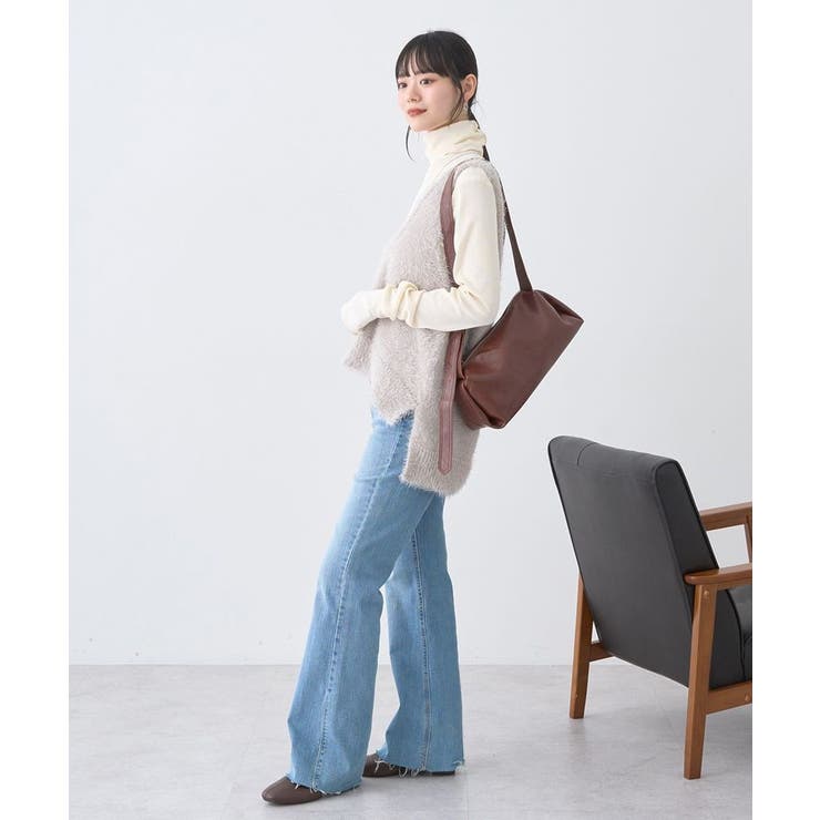 フェザーUネックニットベスト | earth music&ecology  | 詳細画像16 