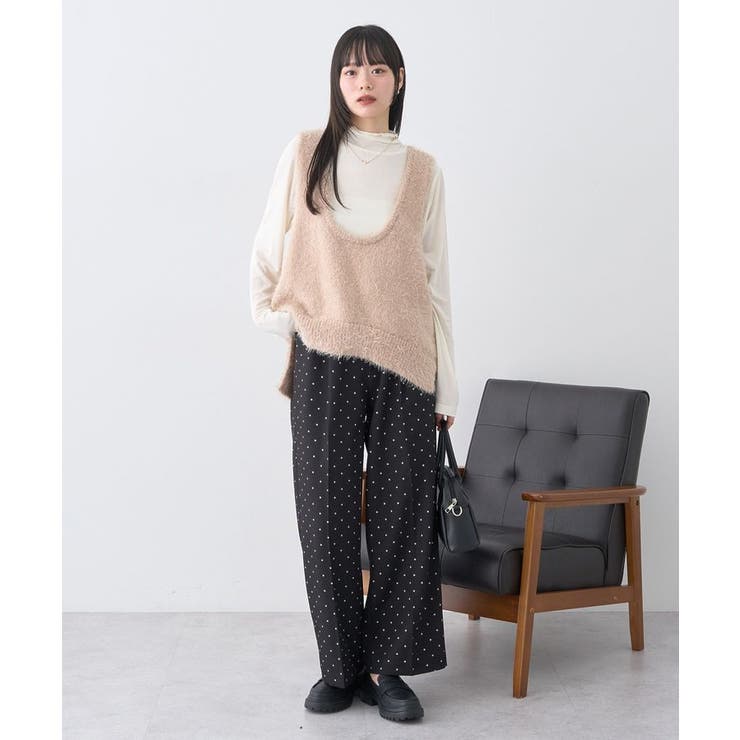 フェザーUネックニットベスト | earth music&ecology  | 詳細画像5 