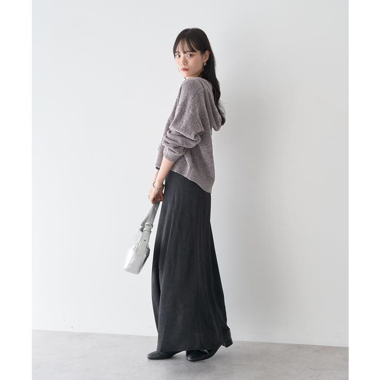 ベロアフーディージップニットカーディガン | earth music&ecology  | 詳細画像13 