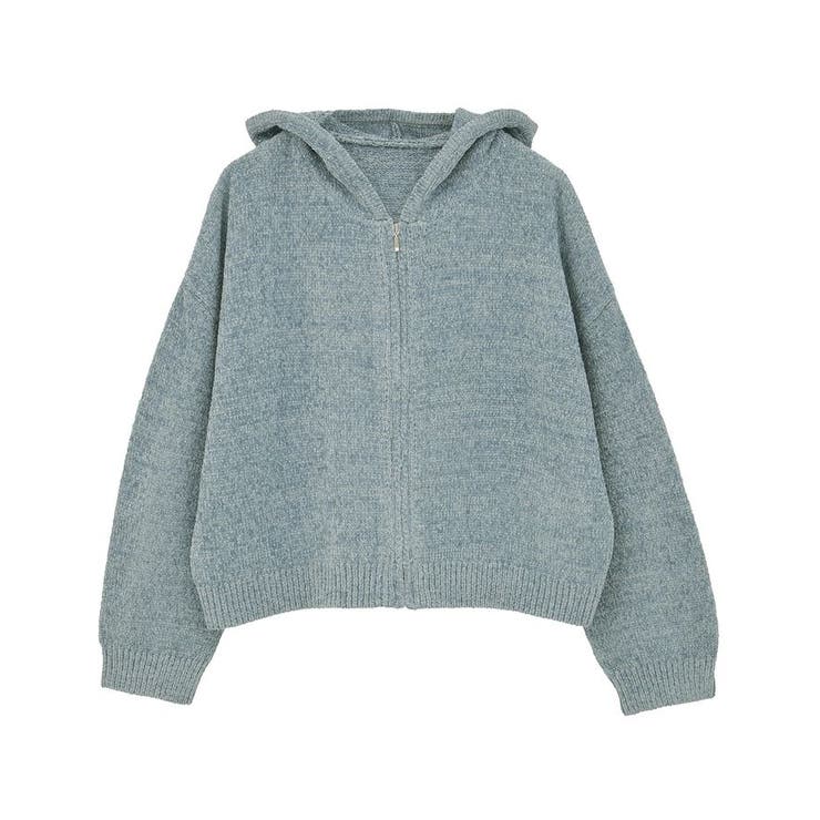 ベロアフーディージップニットカーディガン | earth music&ecology  | 詳細画像21 