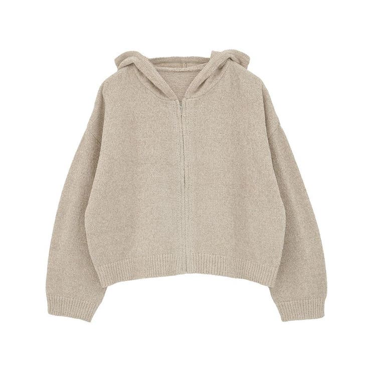 ベロアフーディージップニットカーディガン | earth music&ecology  | 詳細画像31 