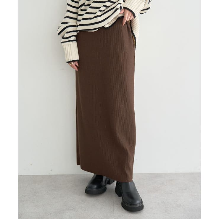 ブラウン | セルフカットテレコナロースカート | earth music&ecology 