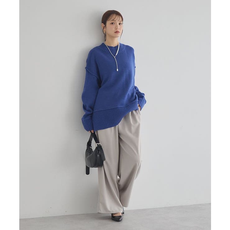 アンチピリングモックネックバックスリットニット | earth music&ecology  | 詳細画像20 