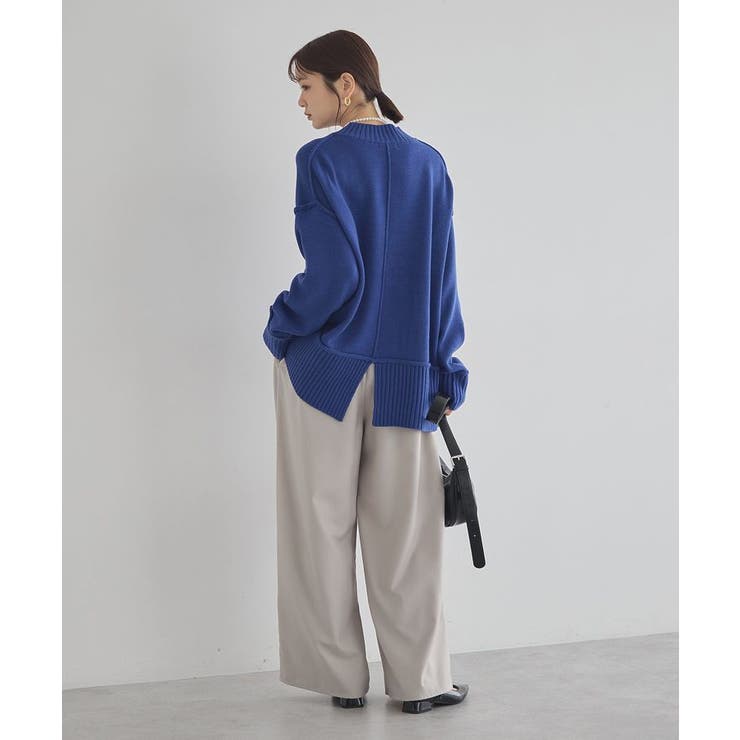 アンチピリングモックネックバックスリットニット | earth music&ecology  | 詳細画像21 