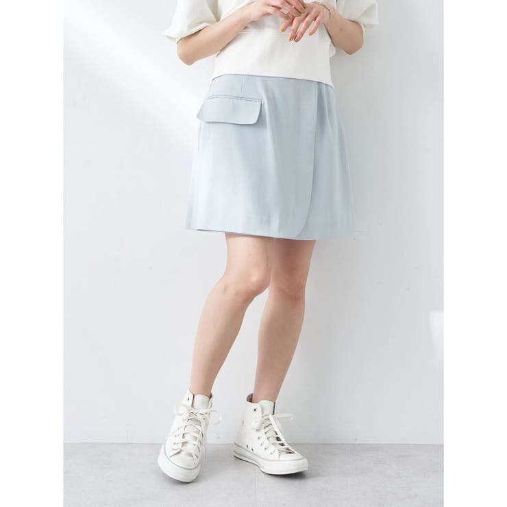 ライトブルー | ラップミニスカート | earth music&ecology 