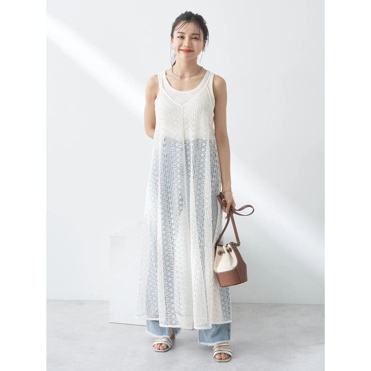 QUEENE AND BELLE ホワイトキャミソールワンピース 【公式通販】