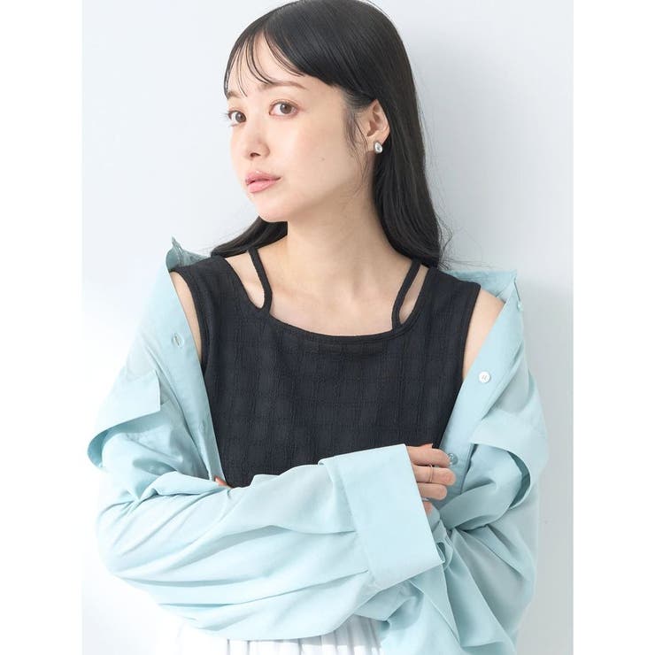 ブラック | 前後2wayタンクトップ | earth music&ecology 