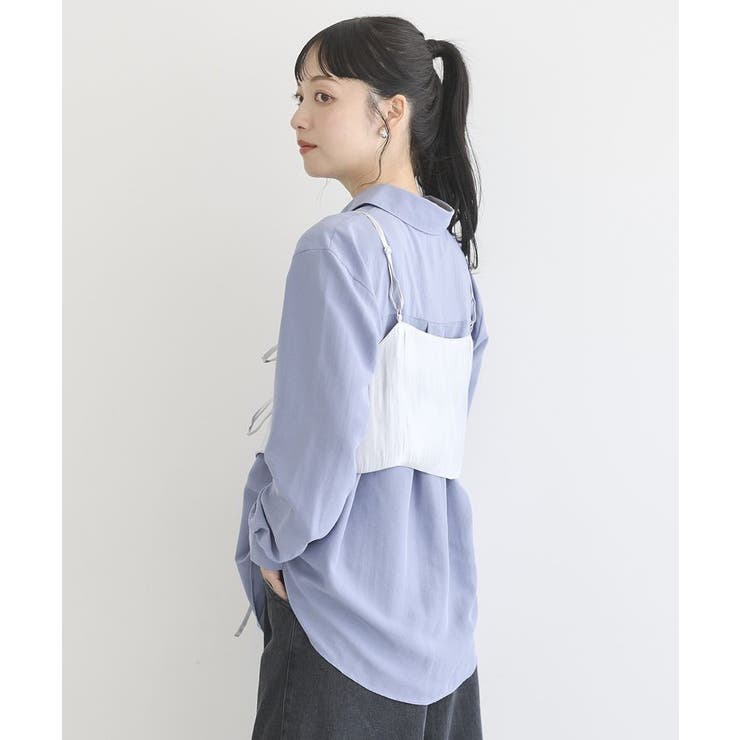 SET2点 ロングシャツ+リボンビスチェ | earth music&ecology  | 詳細画像4 