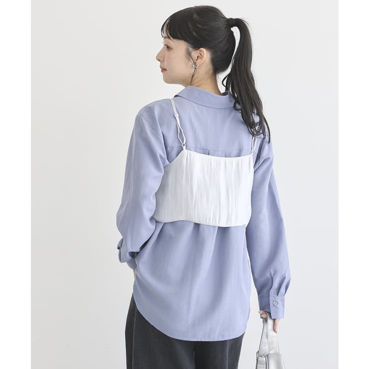 SET2点 ロングシャツ+リボンビスチェ | earth music&ecology  | 詳細画像5 