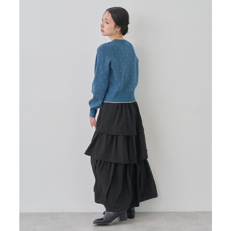 美品 22SS アンドエルシー &ellecy ネックレススカート M 黒