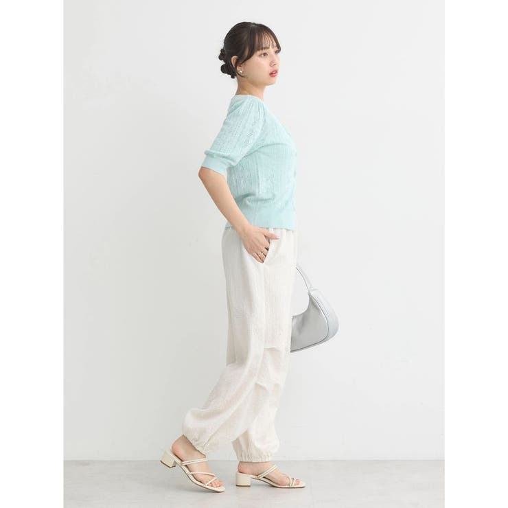 リボン柄透かし編みニットカーディガン | earth music&ecology  | 詳細画像11