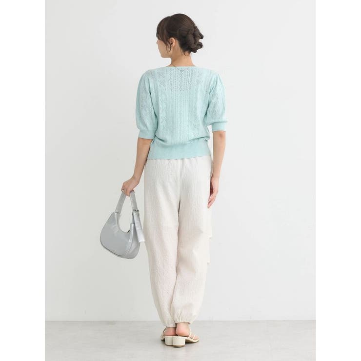 リボン柄透かし編みニットカーディガン | earth music&ecology  | 詳細画像12