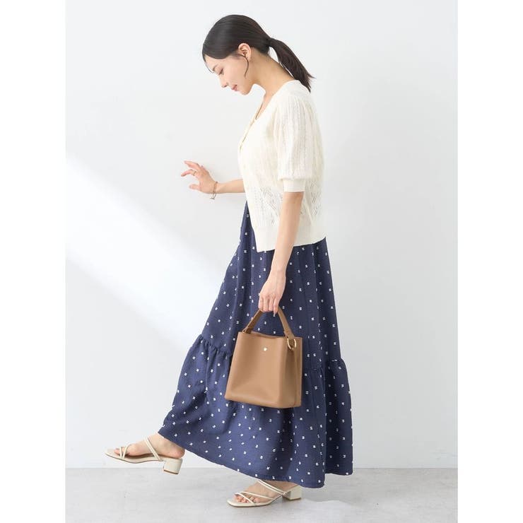 リボン柄透かし編みニットカーディガン | earth music&ecology  | 詳細画像16