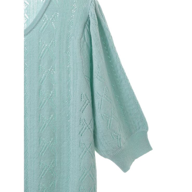 リボン柄透かし編みニットカーディガン | earth music&ecology  | 詳細画像22