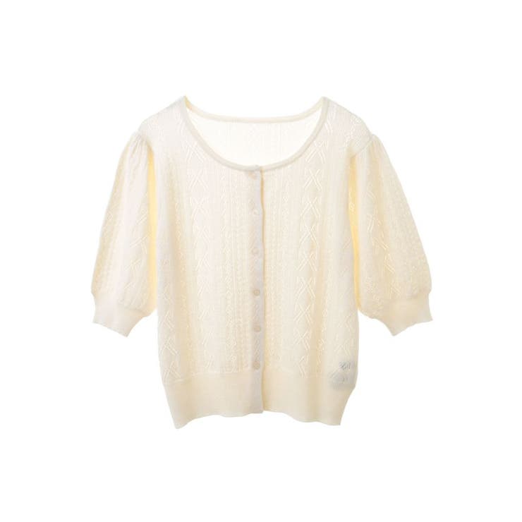 リボン柄透かし編みニットカーディガン | earth music&ecology  | 詳細画像27