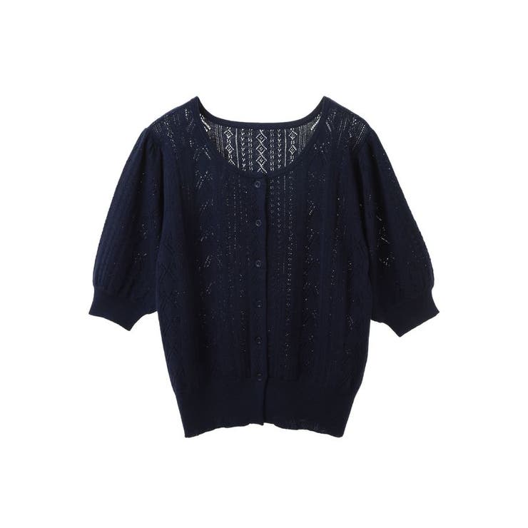 リボン柄透かし編みニットカーディガン | earth music&ecology  | 詳細画像30