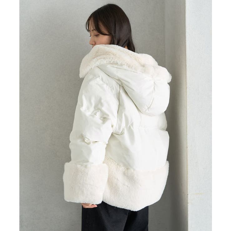 sa✳︎　　　エコファー　ショートコート　フード エコファーショートコート(S ピンク): PEACH JOHN | ピーチ・ジョン