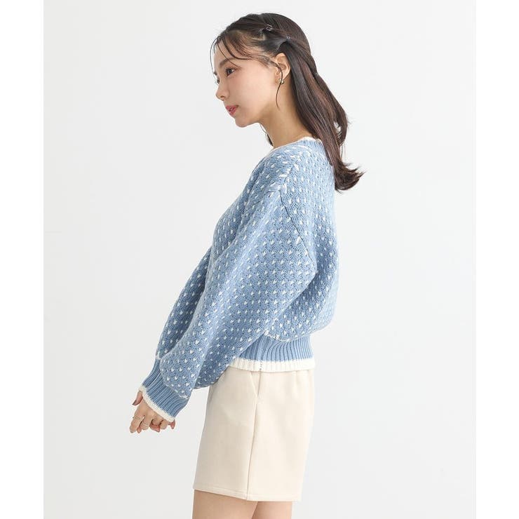 ポコポコジャガードニットプルオーバー | earth music&ecology  | 詳細画像3