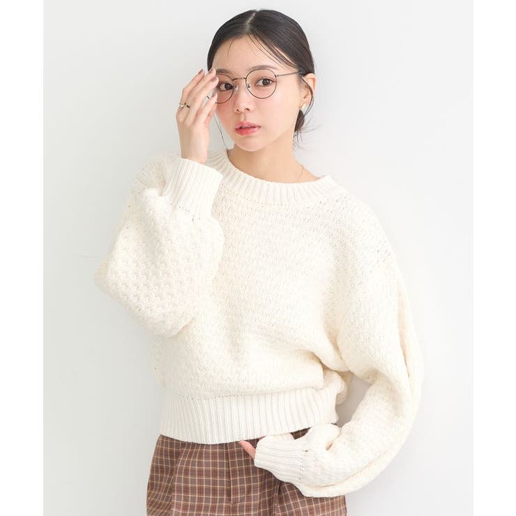 アイボリー | ポコポコジャガードニットプルオーバー | earth music&ecology