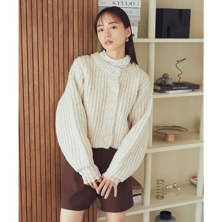 ローゲージニットショートカーディガン[品番：EMEW0045423]｜earth