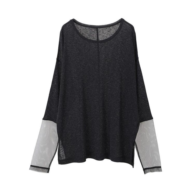 ブラック | ラメシアースリーブプルオーバー | earth music&ecology 