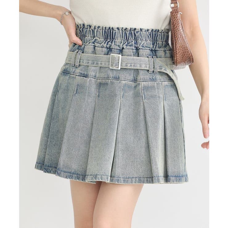 デニムプリーツスカパン | earth music&ecology  | 詳細画像1 