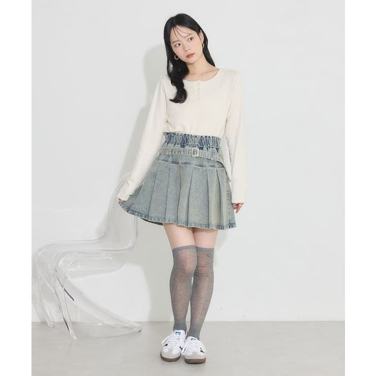 デニムプリーツスカパン | earth music&ecology  | 詳細画像12 