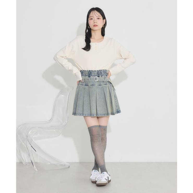 デニムプリーツスカパン | earth music&ecology  | 詳細画像13 