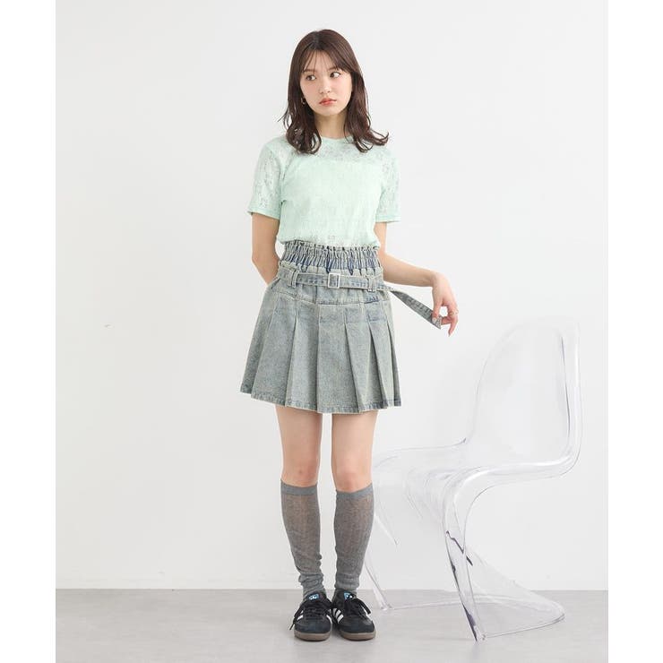 デニムプリーツスカパン | earth music&ecology  | 詳細画像24 