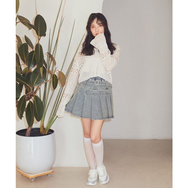 デニムプリーツスカパン | earth music&ecology  | 詳細画像26 