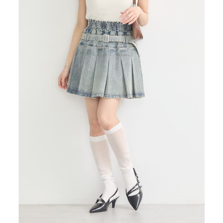 デニムプリーツスカパン | earth music&ecology  | 詳細画像3 