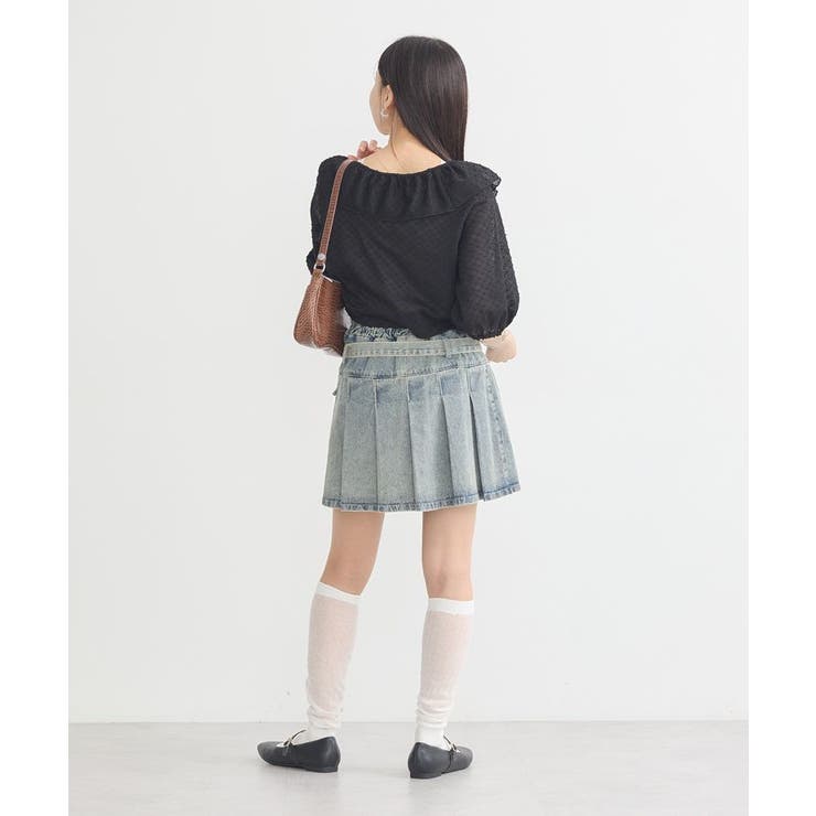 デニムプリーツスカパン | earth music&ecology  | 詳細画像6 