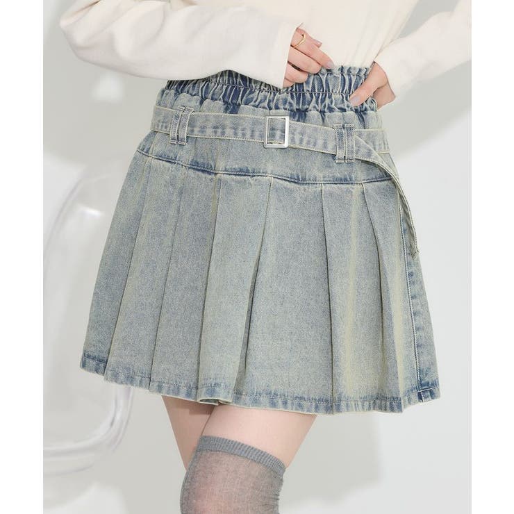 デニムプリーツスカパン | earth music&ecology  | 詳細画像7 