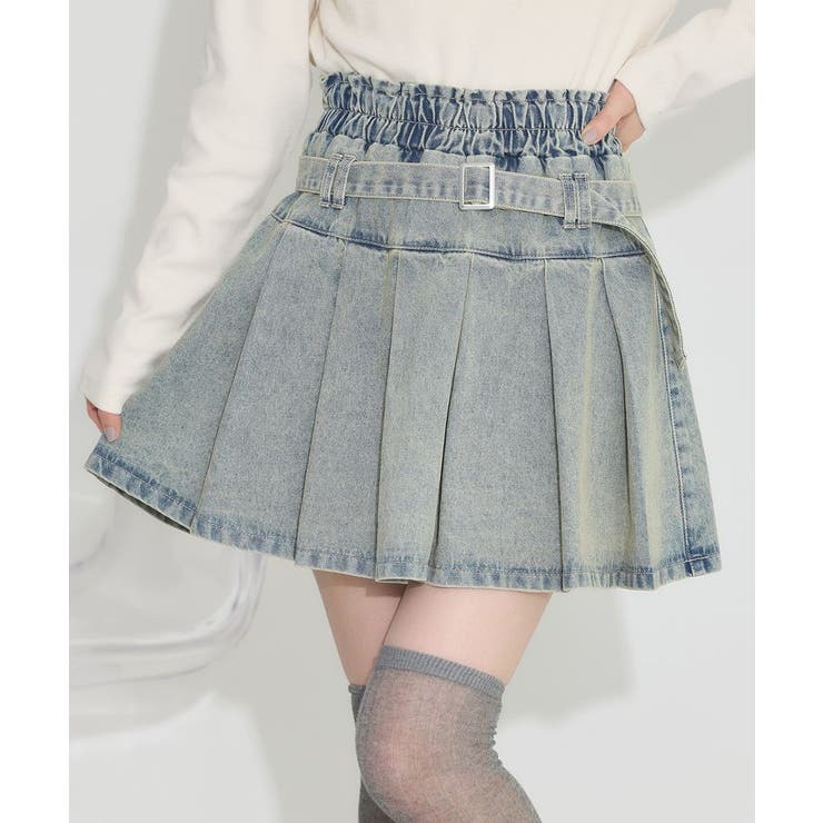 デニムプリーツスカパン | earth music&ecology  | 詳細画像9 