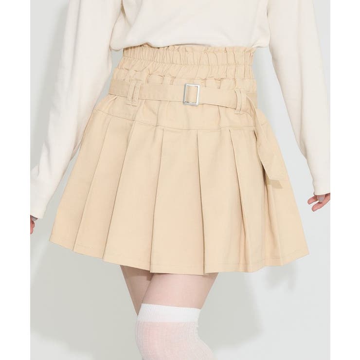 ベージュ | デニムプリーツスカパン | earth music&ecology 