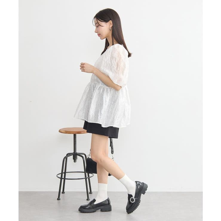 シアージャガードペプラムチュニック | earth music&ecology  | 詳細画像18 