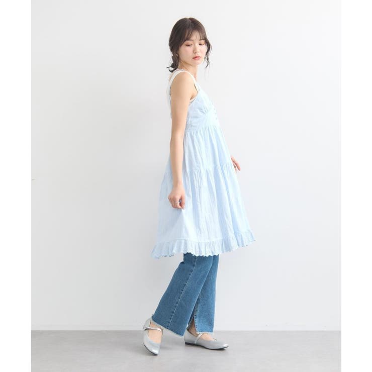 00s 希少 ALGONQUINS コットンチェックティアードキャミワンピ